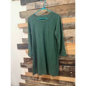 Gudrun Sjoden green linen cotton tunic dress size Small